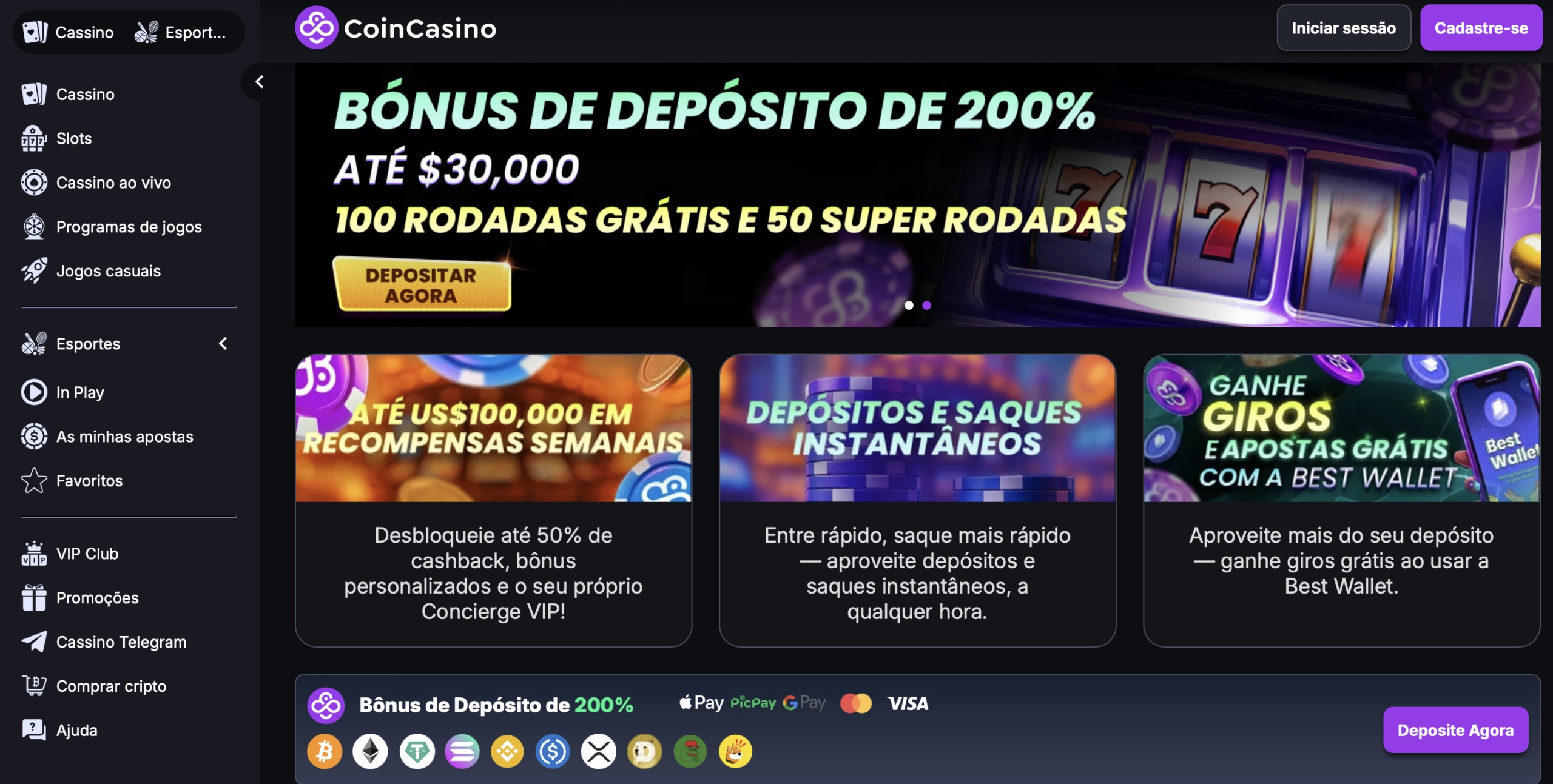 CoinCasino casino Portugal online – pagamentos em criptomoeda 2026